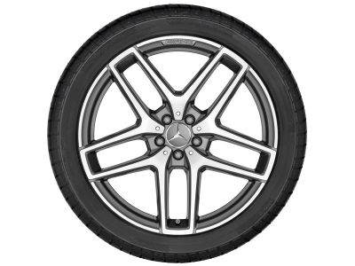 Jante AMG  GLC W253 - 8 J x 19 pouces ET 38 - 5 doubles branches Gris titane