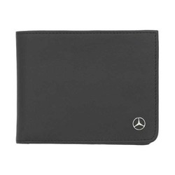 Porte-monnaie en cuir de vachette noir Mercedes