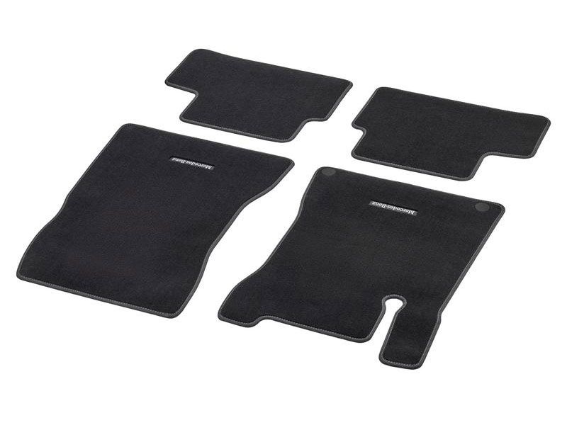 Jeu 4 Tapis Velours Surpiqûre Gris Alpaga CLA W118