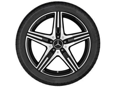 Jante AMG Mercedes SLK - 5 branches - Essieu Avant - 7,5 J x 18 pouces ET 42 - Finition naturel brillant