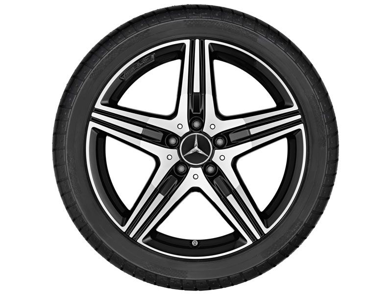 Jante AMG Mercedes SLK - 5 branches - Essieu Avant - 7,5 J x 18 pouces ET 42 - Finition naturel brillant
