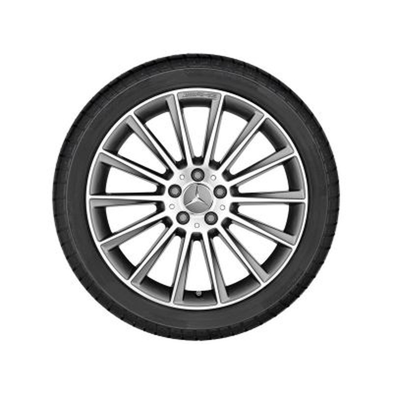 Jante AMG Mercedes SLK SLC W172 - 8 J x 18 pouces ET 43 - Essieu Avant - Finition naturel brillant - Gris titane