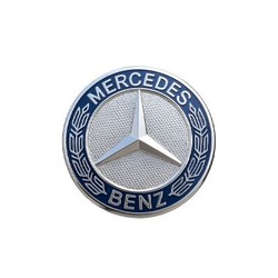 Étoile Insigne Emblème de capot - Bleu - sigle Laurier Mercedes-Benz - A2078170316 + embout fixation
