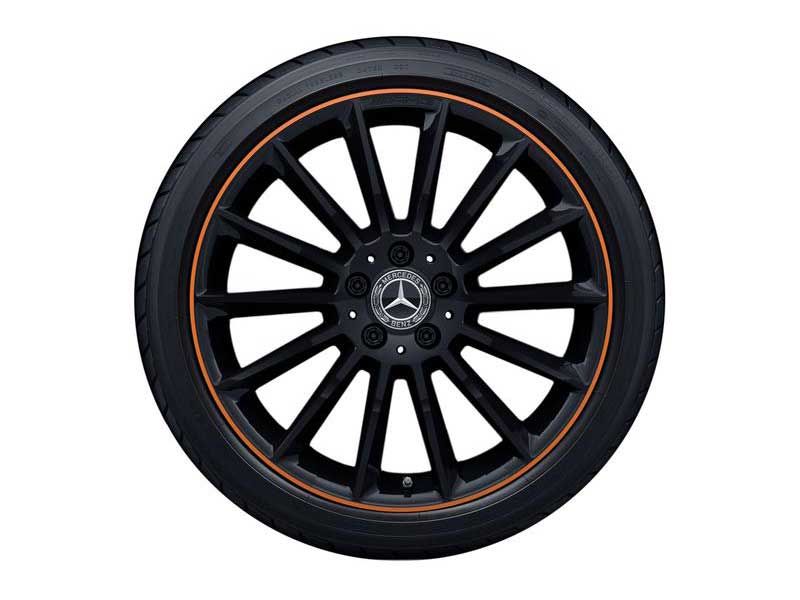 Jante AMG CLA W118 - 7,5 J x 19 pouces ET 49 - Coloris Noir - Rebord de jante orange
