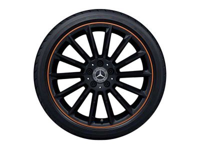 Jante AMG Classe A W177 - 7,5 J x 19 pouces ET 49 Coloris Noir - Rebord de jante orange