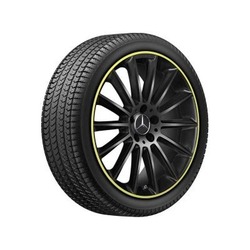 Jante AMG CLA W118 - 7,5 J x 19 pouces ET 49 - Coloris Noir - Rebord de jante jaune