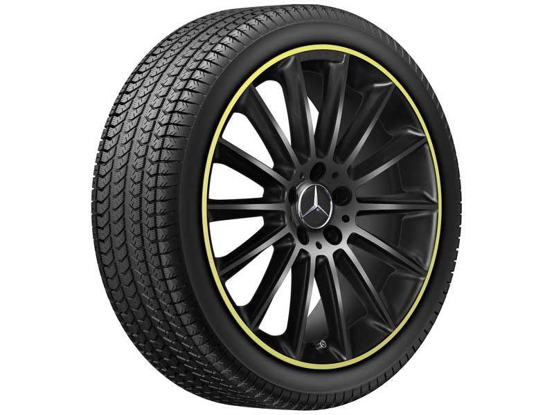 Jante AMG Classe A W177 - 7,5 J x 19 pouces ET 49 - Coloris Noir - Rebord de jante jaune
