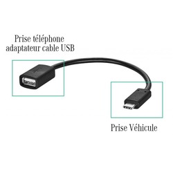 Câble Média - Adaptateur USB-C en USB pour brancher câble USB Téléphone Mercedes-Benz