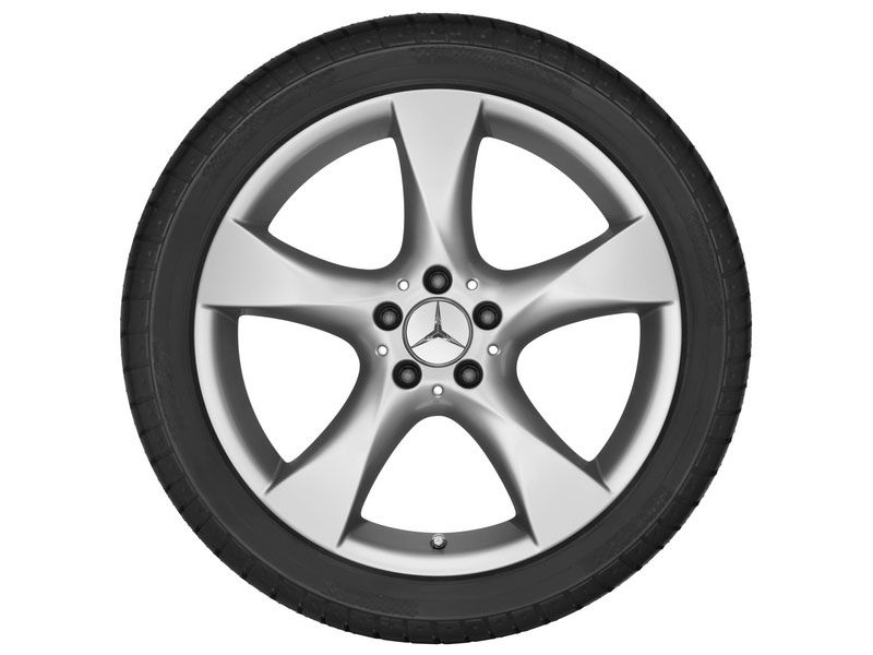 Jante Mercedes 19 pouces CLS W218 8,5 J x 19 ET 34,5 - essieu avant- 5 branches argent titane