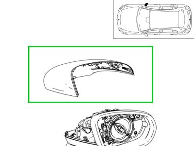 Coque rétroviseur extérieur Droit passager Noir Nuit 9696 Classe A W177