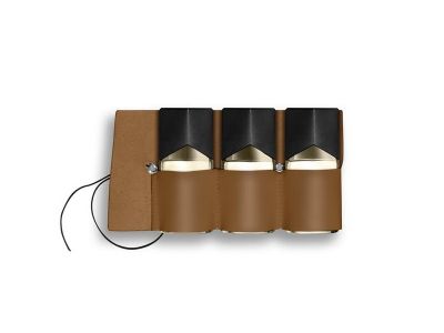 Trilogie Land Sea Air (LSA), EdP, 3x30 ml, Étui en cuir beige, marron, rouge ou noir