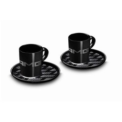  Jeu de 2 Tasses à expresso Noir Vegan AMG 80 ml 