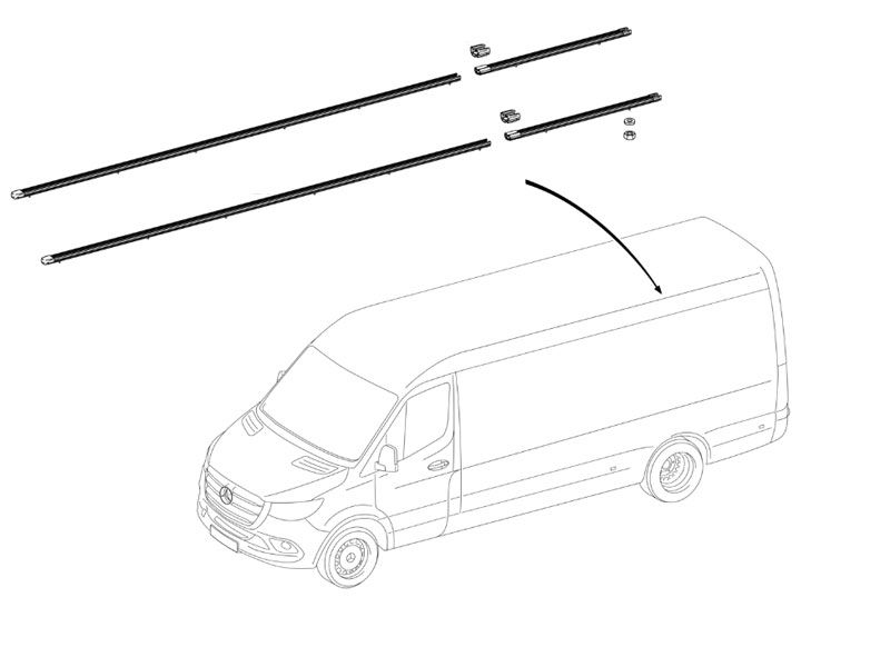 Pack complet Corniere de toit Sprinter et eSprinter W907 Mercedes-Benz