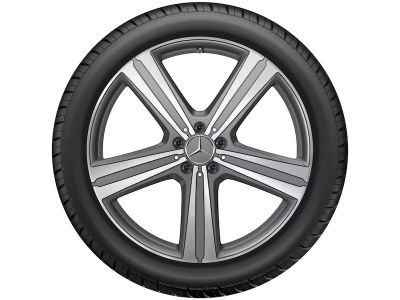 Jante Mercedes 21 pouces - GLE W167 - Essieu Avant - 10 J x 21 ET 54,6 - gris Himalaya mat, Finition brillante 