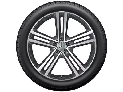 Jante Mercedes 21 pouces - GLE W167 - Essieu Avant - 10 J x 21 ET 54,6 - gris Himalaya mat, Finition brillante 