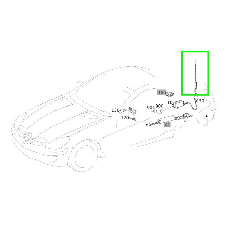 Antenne SLK 200 KOMPRESSOR W171 Mercedes-Benz