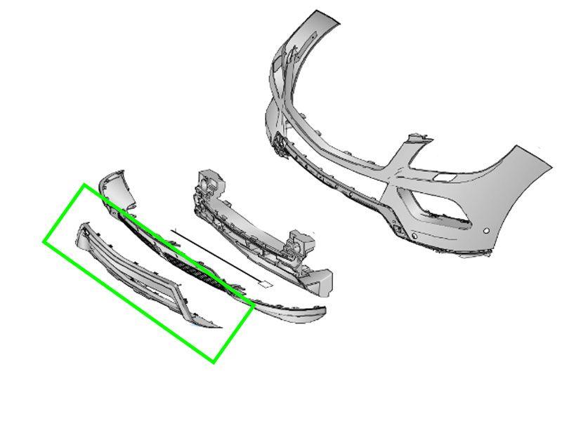 Habillage Pare-Chocs Chrome GLE W166 Mercedes-Benz