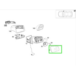 Miroir Rétroviseur Extérieur Droit Passager CLA W117 Mercedes-Benz