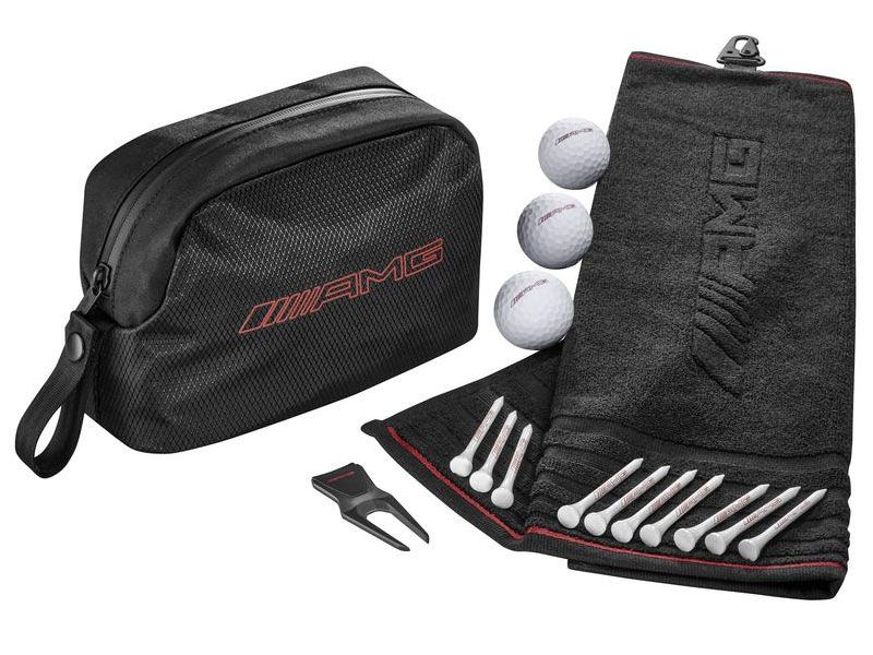 Déstockage Coffret cadeau de golf AMG - 1 Sac - 1 Serviette - 3 Balles et 10 Tees