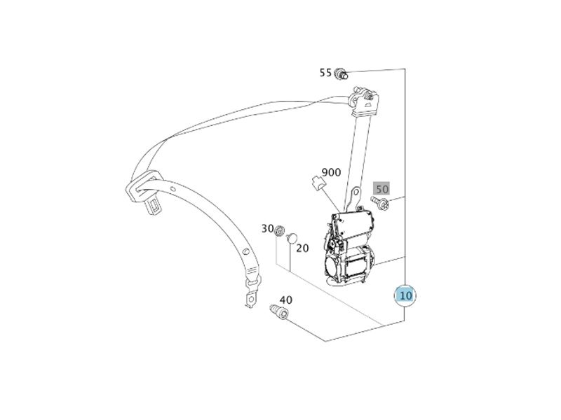 Ceinture de Sécurité Siège Avant Conducteur Gauche GLK W204 Mercedes-Benz
