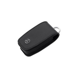 Etui noir a clés Mercedes-Benz, Cuir de vachette/ Acier inoxydable