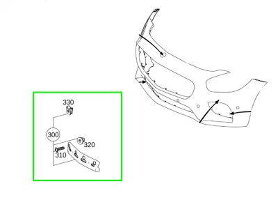 Support Plaque Immatriculation Avant Mercedes-AMG GT S Coupe W190