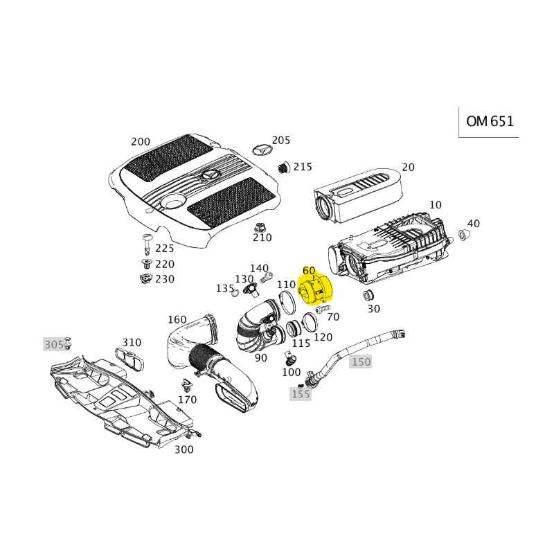 DEBIT METRE D AIR OM651 W212