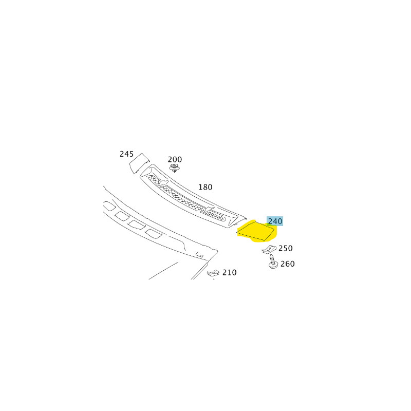 Grille d'admission d'air Classe Gauche B W245 / A W169