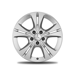 Jante Classe C 205 - 7 J x 17 pouces ET 48,5 argent vanadium à 5 doubles branches 